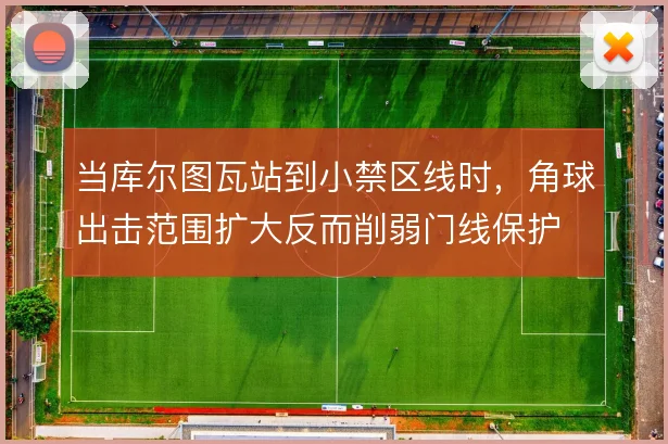 当库尔图瓦站到小禁区线时，角球出击范围扩大反而削弱门线保护